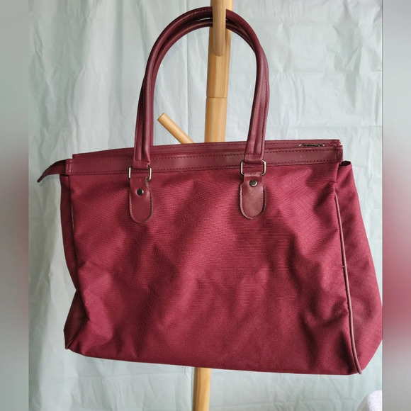 Samsonite Burgundy Tote Bag Luggage Carryon Sturdy Zipper Pockets - Picture 3 of 12